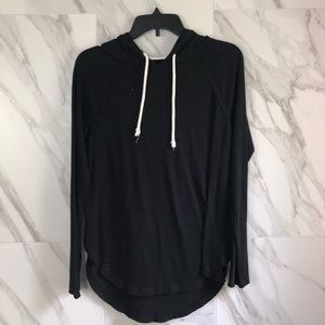 Black Split Hem Hoodie
